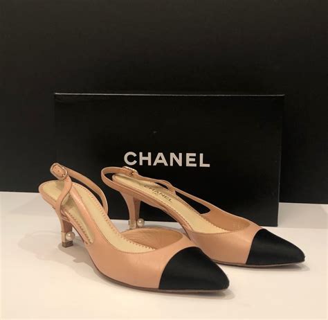 vintage chanel slingback heels|chanel slingback price euro.